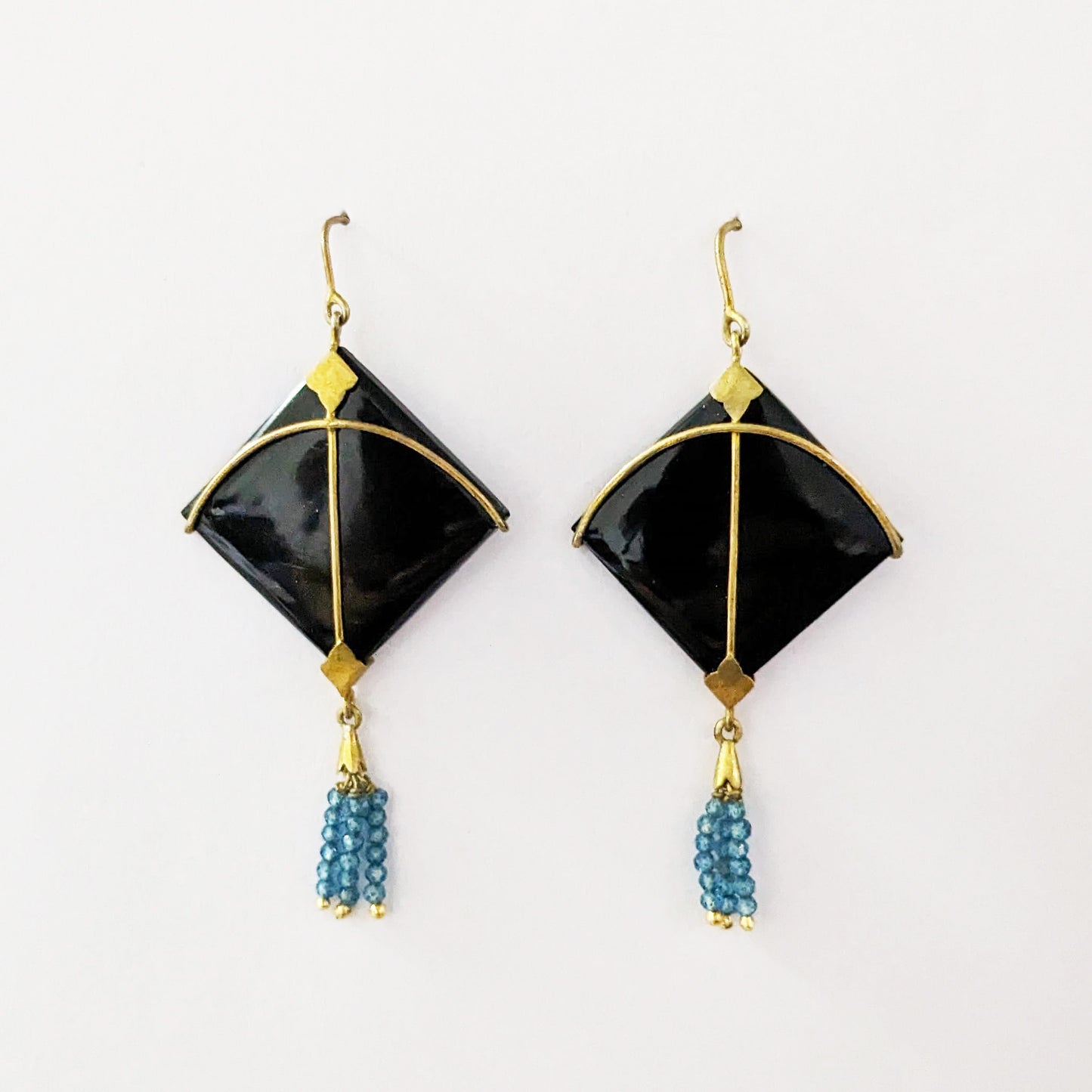 PATANG Blue Chalcedony Tassel Earrings
