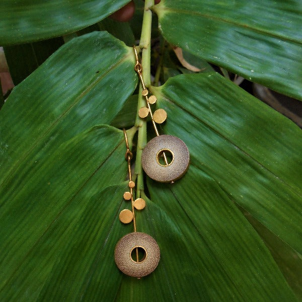 RHEA Gold Dot Rise Earrings