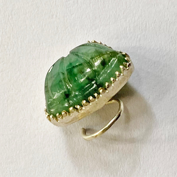 PICHWAI Emerald Lotus Leaf Nose Pin