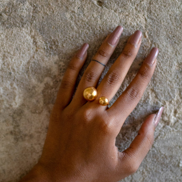 DECO Gold Sphere Ring