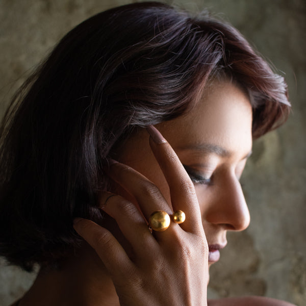 DECO Gold Sphere Ring
