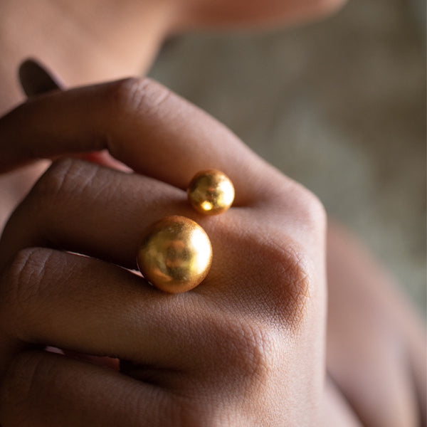 DECO Gold Sphere Ring
