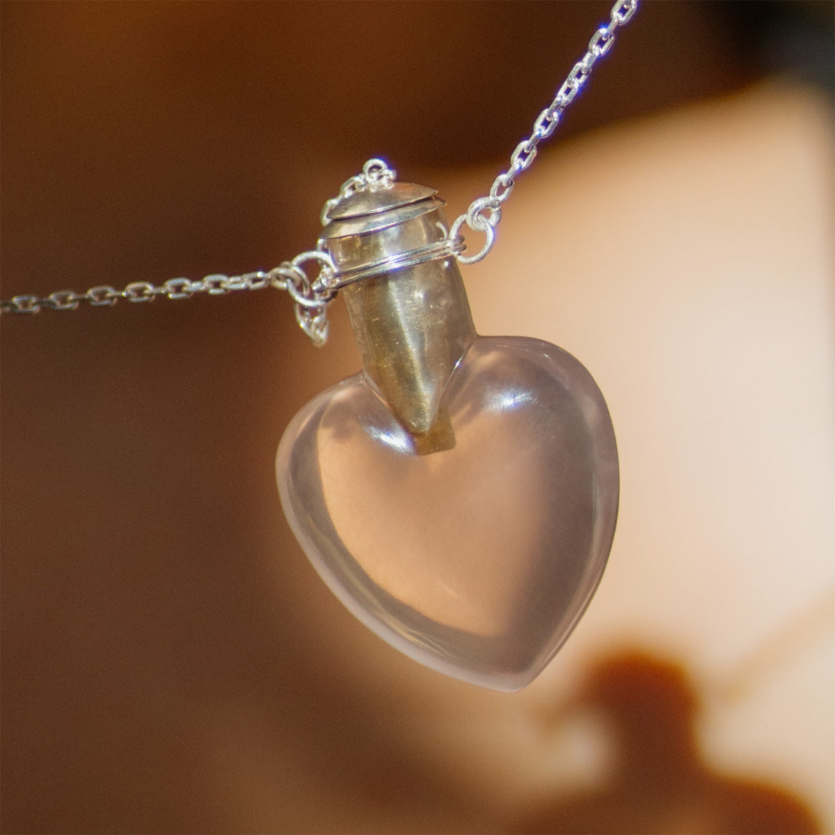 MESSAGE IN A BOTTLE - Rose Quartz Necklace
