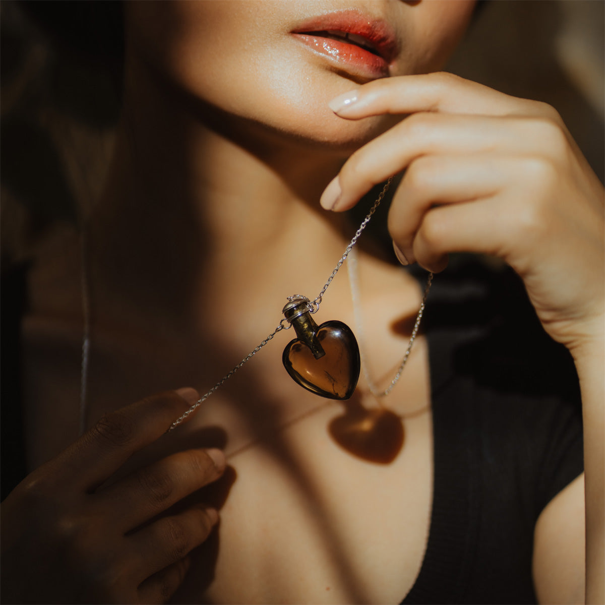 MESSAGE IN A BOTTLE- Smoky Quartz Necklace