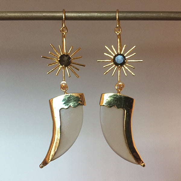 AVANI Gold Faux Tiger Claw Sunburst Earrings