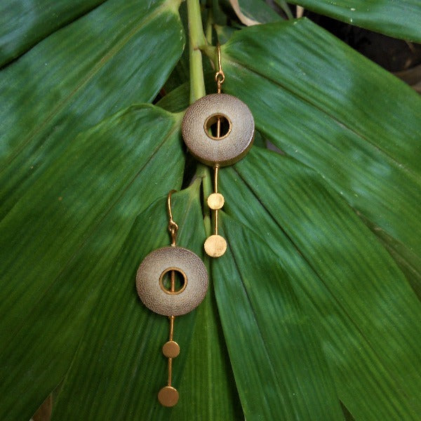 RHEA Two Dot Gold Earrings
