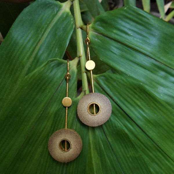 RHEA Gold One Dot Earrings