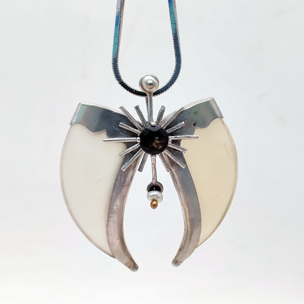AVANI Silver Faux Tiger Claw Sunburst Pendant