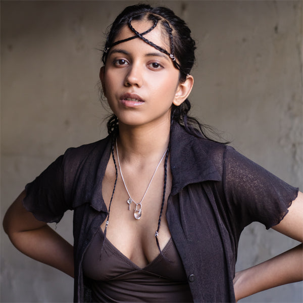 HEART Lock and Key - White Necklace