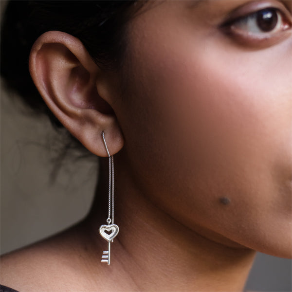HEART Lock and Key Earrings