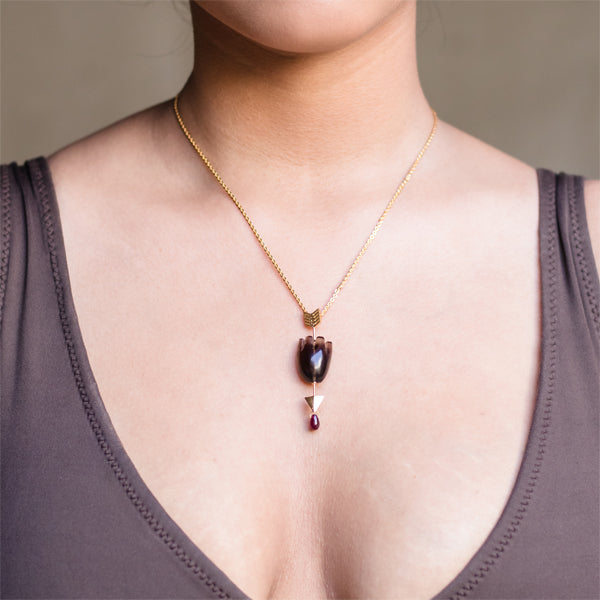 HEART Straight Arrow - Brown Pendant