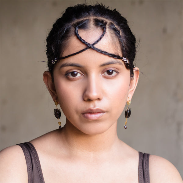 HEART Straight Arrow - Brown Earrings
