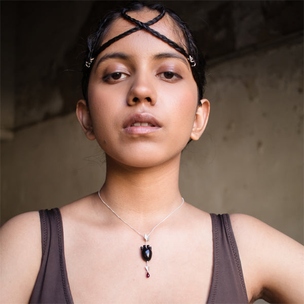 HEART Straight Arrow - Black Pendant