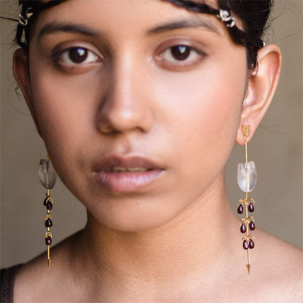 HEART Bleeding - White Earrings