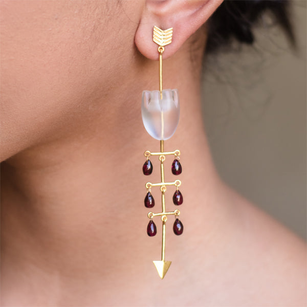 HEART Bleeding - White Earrings