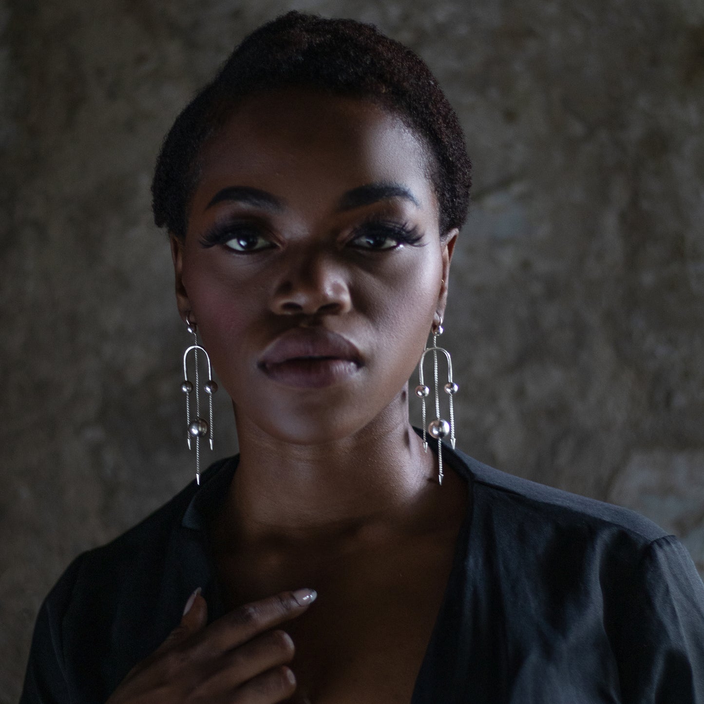 Deco Silver Trio Earring