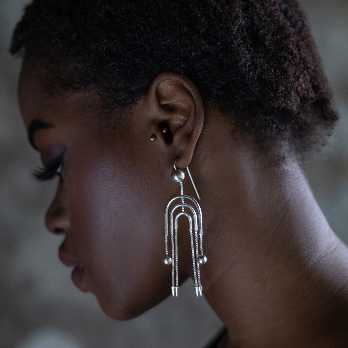 DECO Silver Flapper Earrings