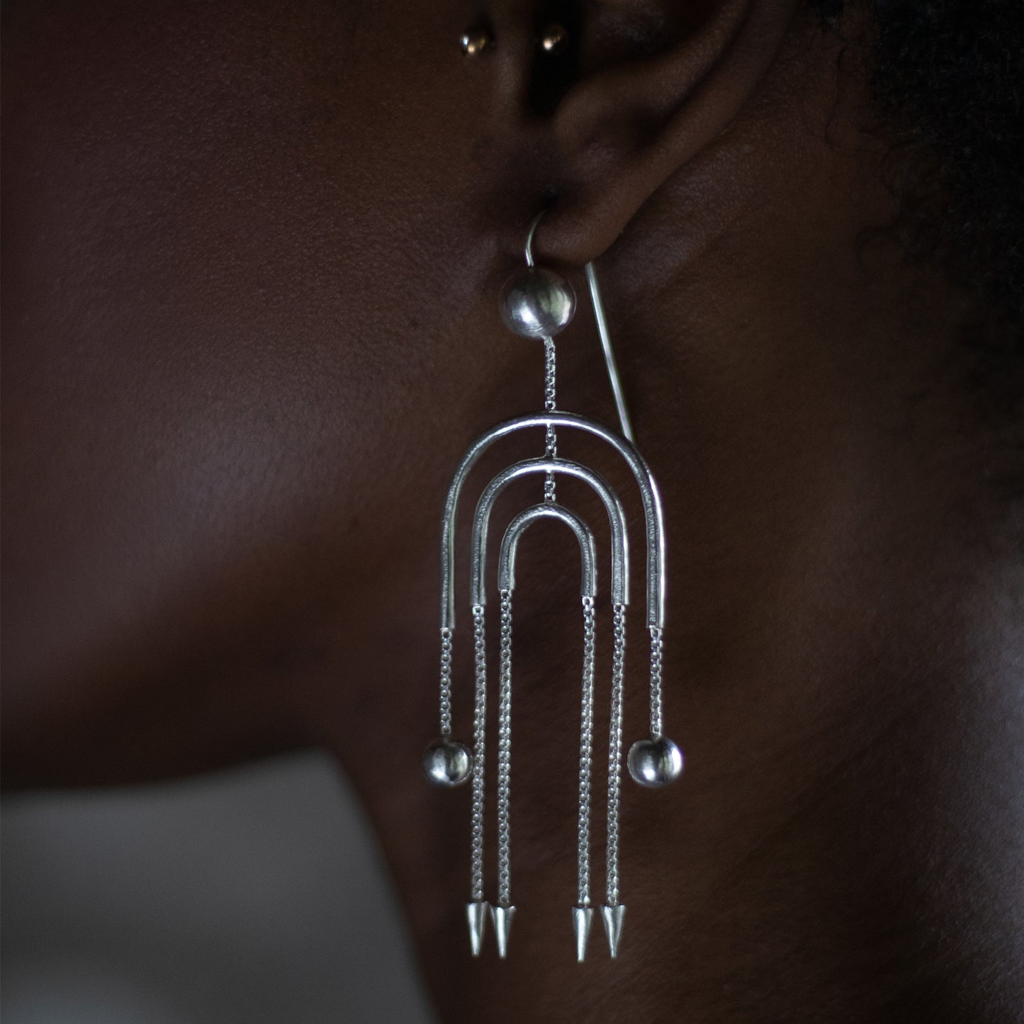 DECO Silver Flapper Earrings