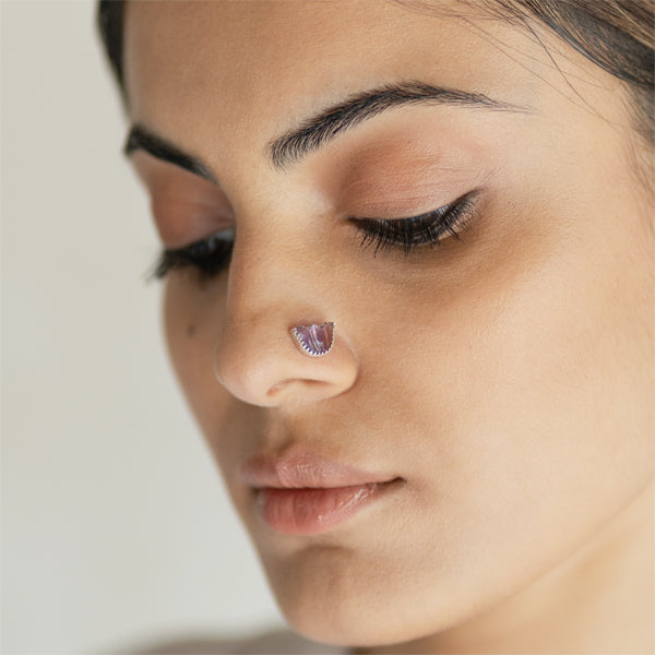 PICHWAI Amethyst Lotus Nose Pin
