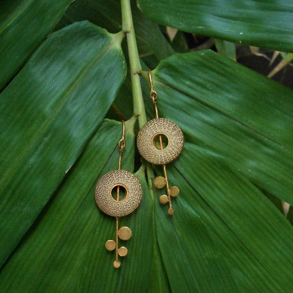 RHEA Gold Dot Fall Earrings