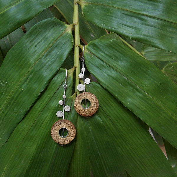 RHEA Silver Dot Rise Earrings