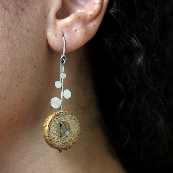 RHEA Silver Dot Rise Earrings