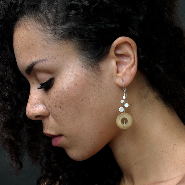 RHEA Silver Dot Rise Earrings