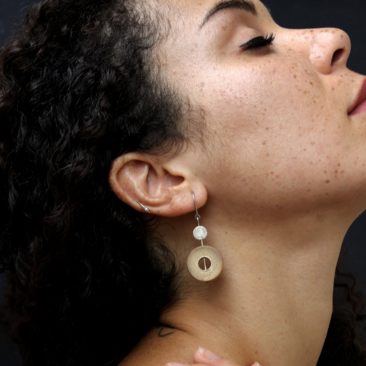 RHEA Silver Dot Dash Earrings