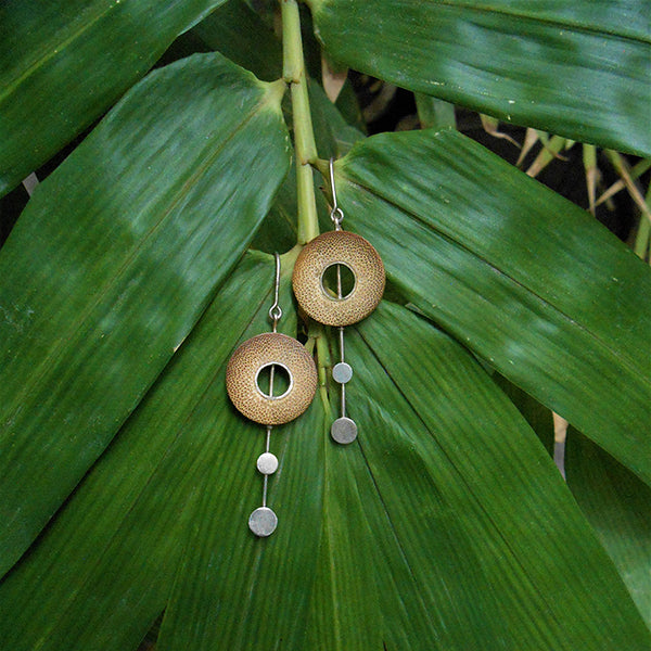 RHEA Silver Two Dot Earrings