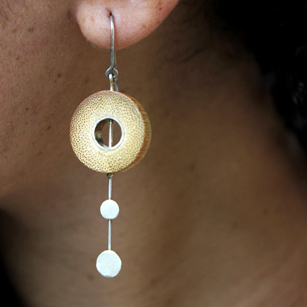 RHEA Silver Two Dot Earrings