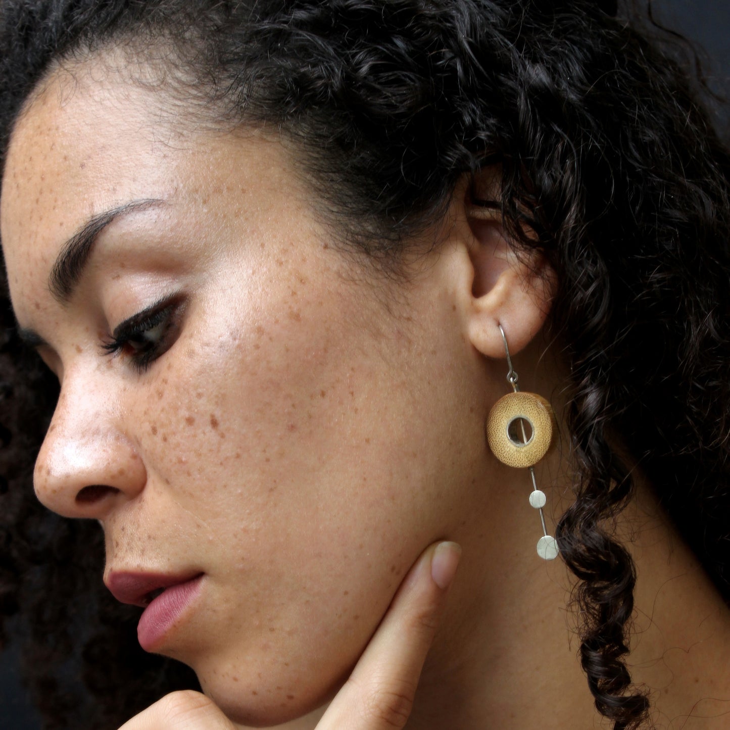 RHEA Silver Two Dot Earrings