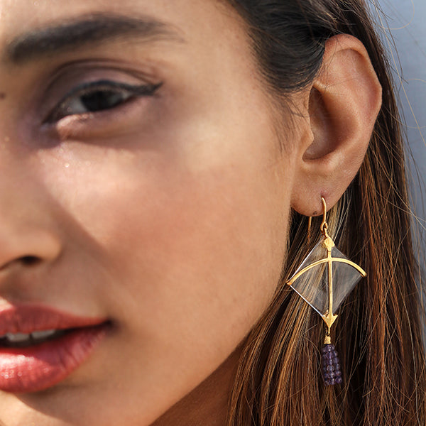 PATANG Amethyst Tassel Earrings