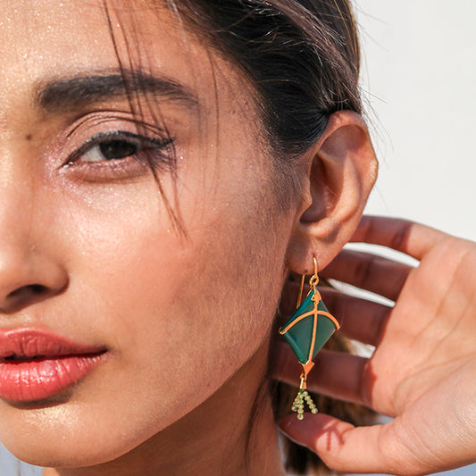 PATANG Peridot Tassel Earrings