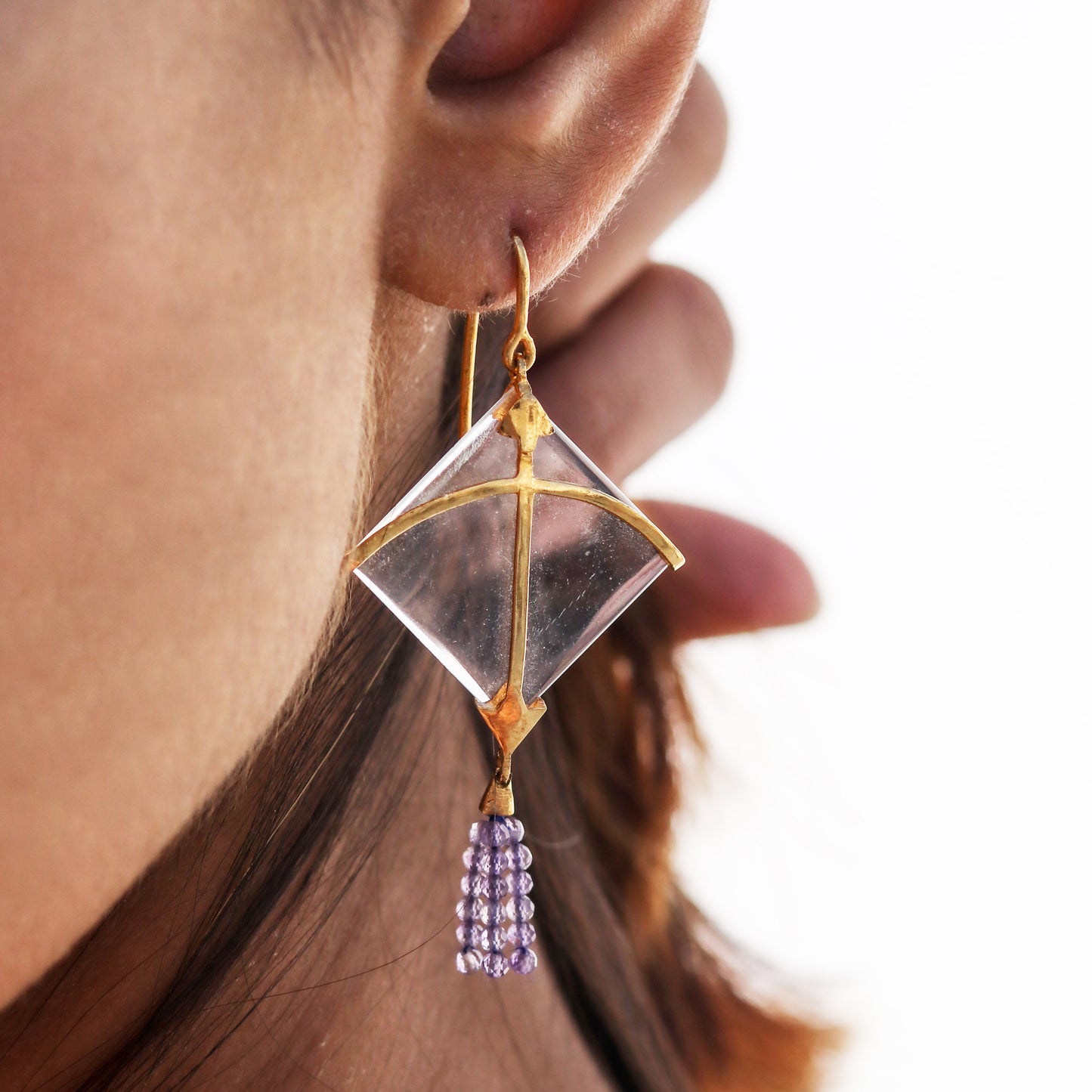 PATANG Amethyst Tassel Earrings