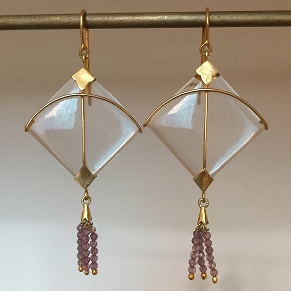 PATANG Amethyst Tassel Earrings