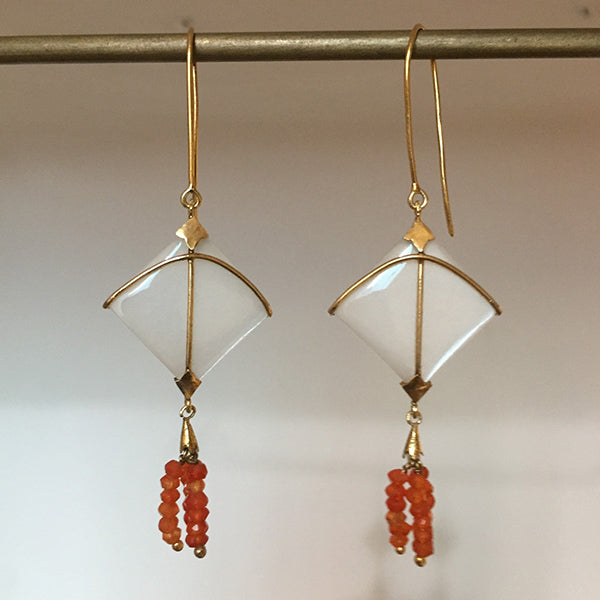 PATANG Moonstone With Carnelian Tassel