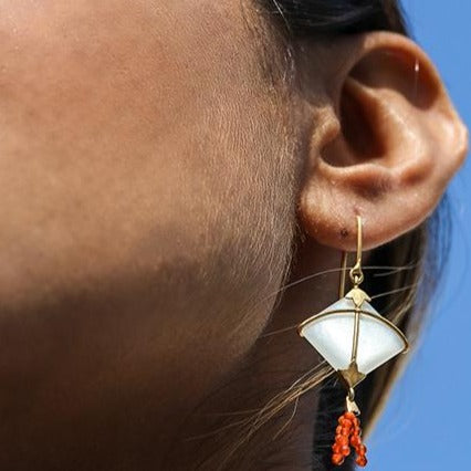 PATANG Moonstone With Carnelian Tassel