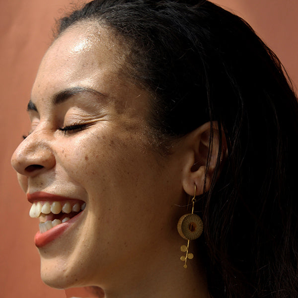 RHEA Gold Dot Fall Earrings