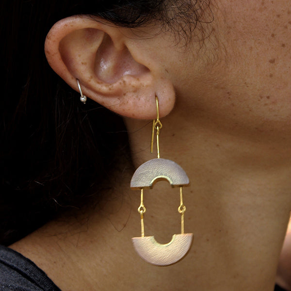 MUSKAAN Gold Double Arc Earrings