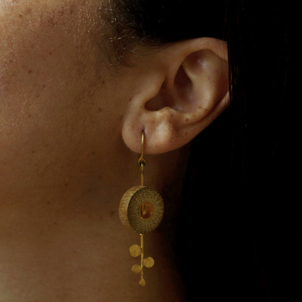 RHEA Gold Dot Fall Earrings