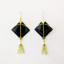 Load image into Gallery viewer, PATANG Blue Chalcedony Tassel Earrings
