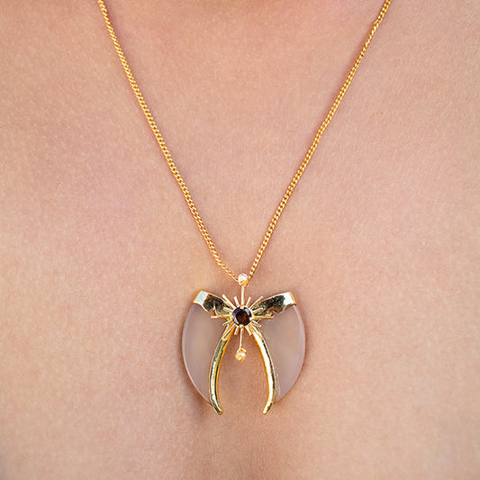 AVANI Gold Faux Tiger Claw Sunburst Pendant