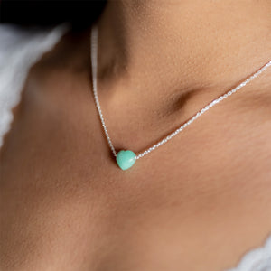 VALENTINE Heart Necklace - Chrysoprase (Green)