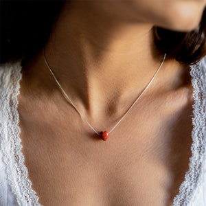 VALENTINE Heart Necklace - Jasper (Red)