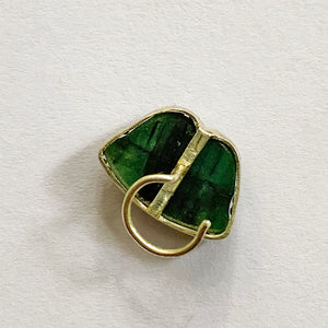 PICHWAI Emerald Lotus Leaf Nose Pin