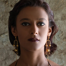 Load image into Gallery viewer, Deco Gold Trio Earrings
