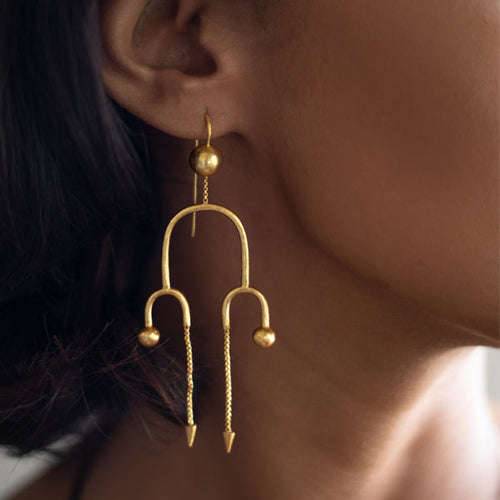DECO Gold Chrysler Earrings
