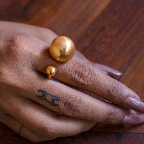 DECO Gold Giant Sphere Ring