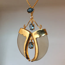 Load image into Gallery viewer, AVANI Gold Faux Tiger Claw Blue Imperial Pendant
