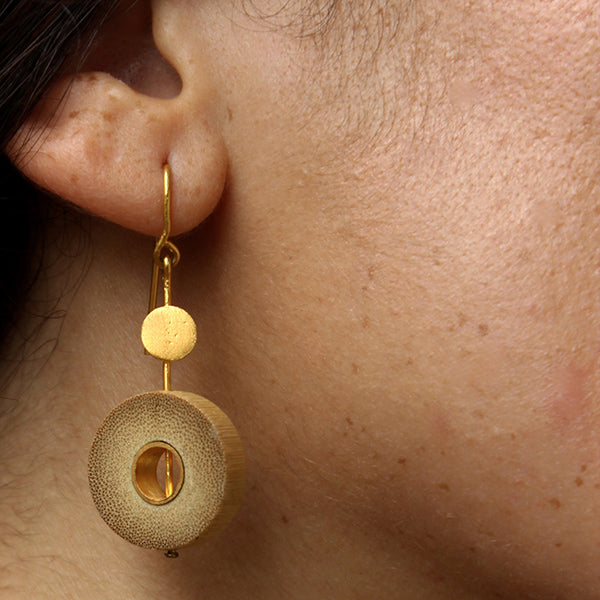 RHEA Gold Dot Dash Earrings